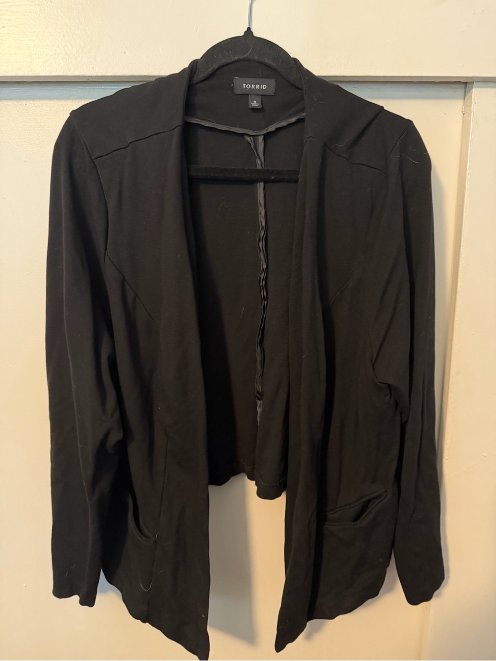 torrid Black Open-Front Draped Blazer